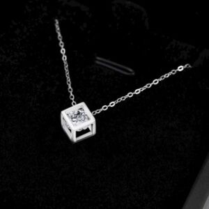 Moissanite Necklace Pendant .85 Carat DEF color Gemstone Sterling Silver